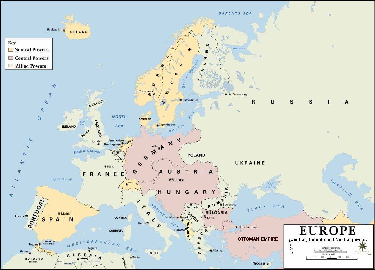 Europe during World War I (1914 - 1918)